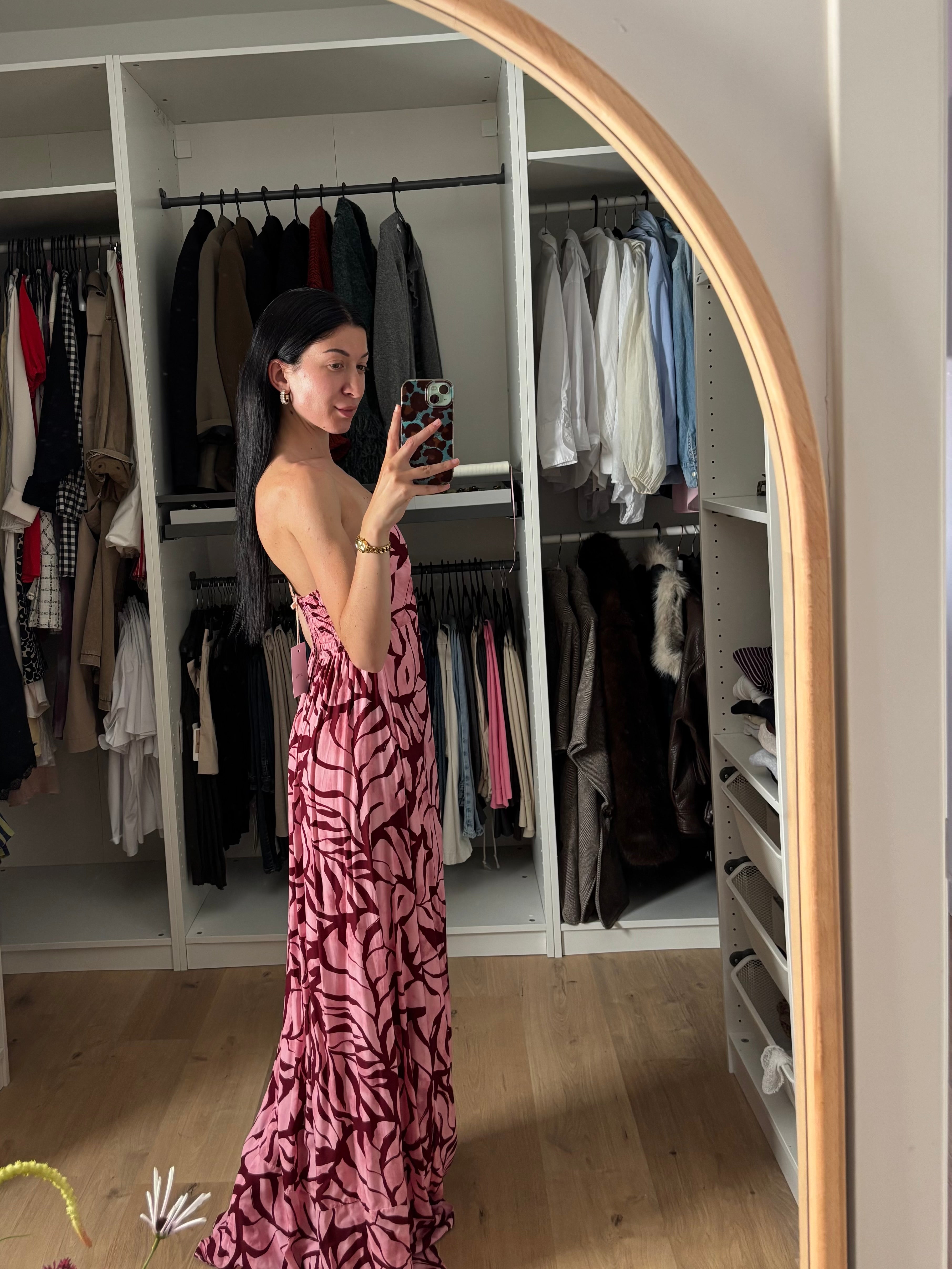 VESTIDO FUCSIA ESTAMPADO