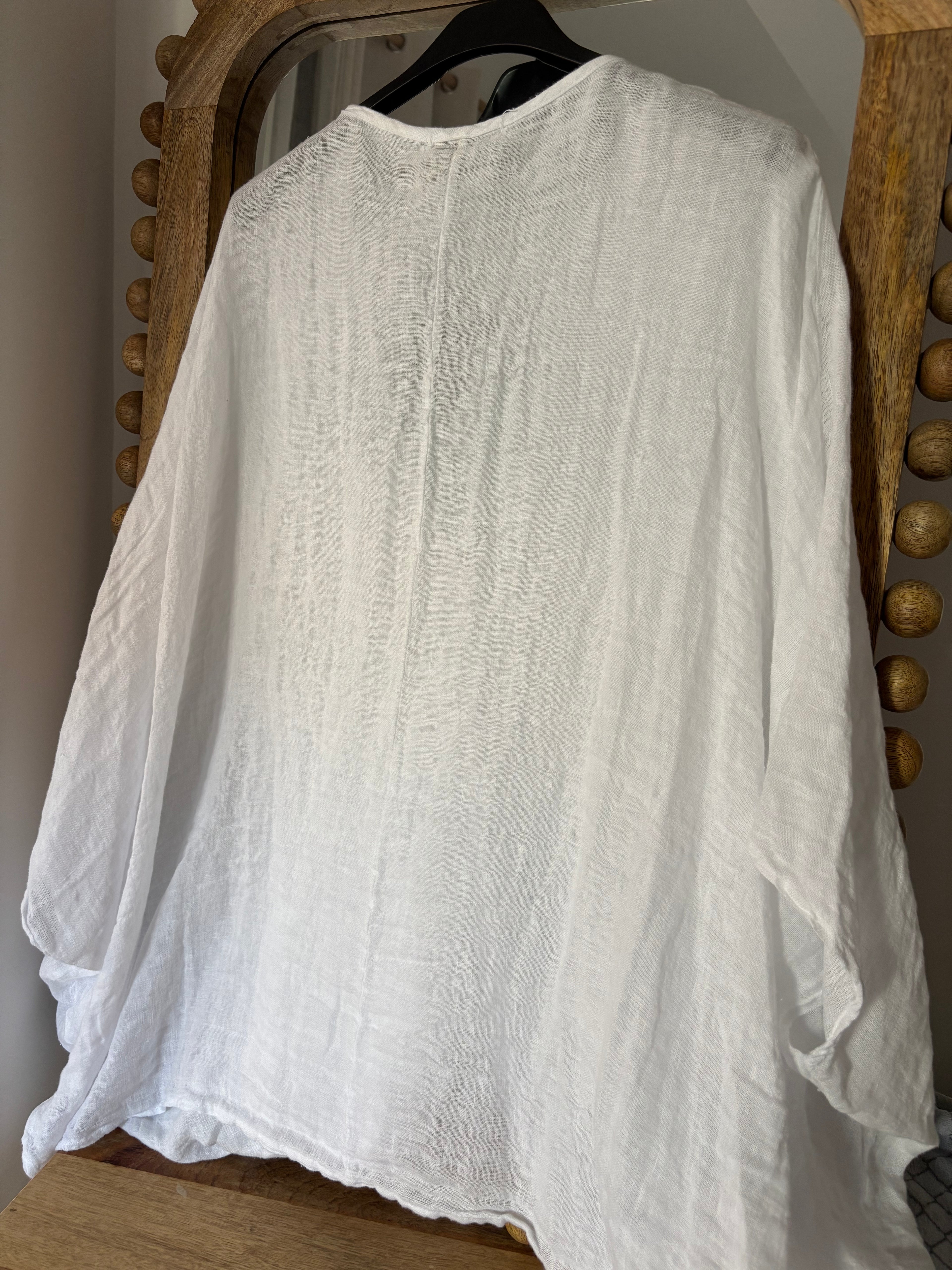 BLUSA DE LINO OVERSIZE BLANCA