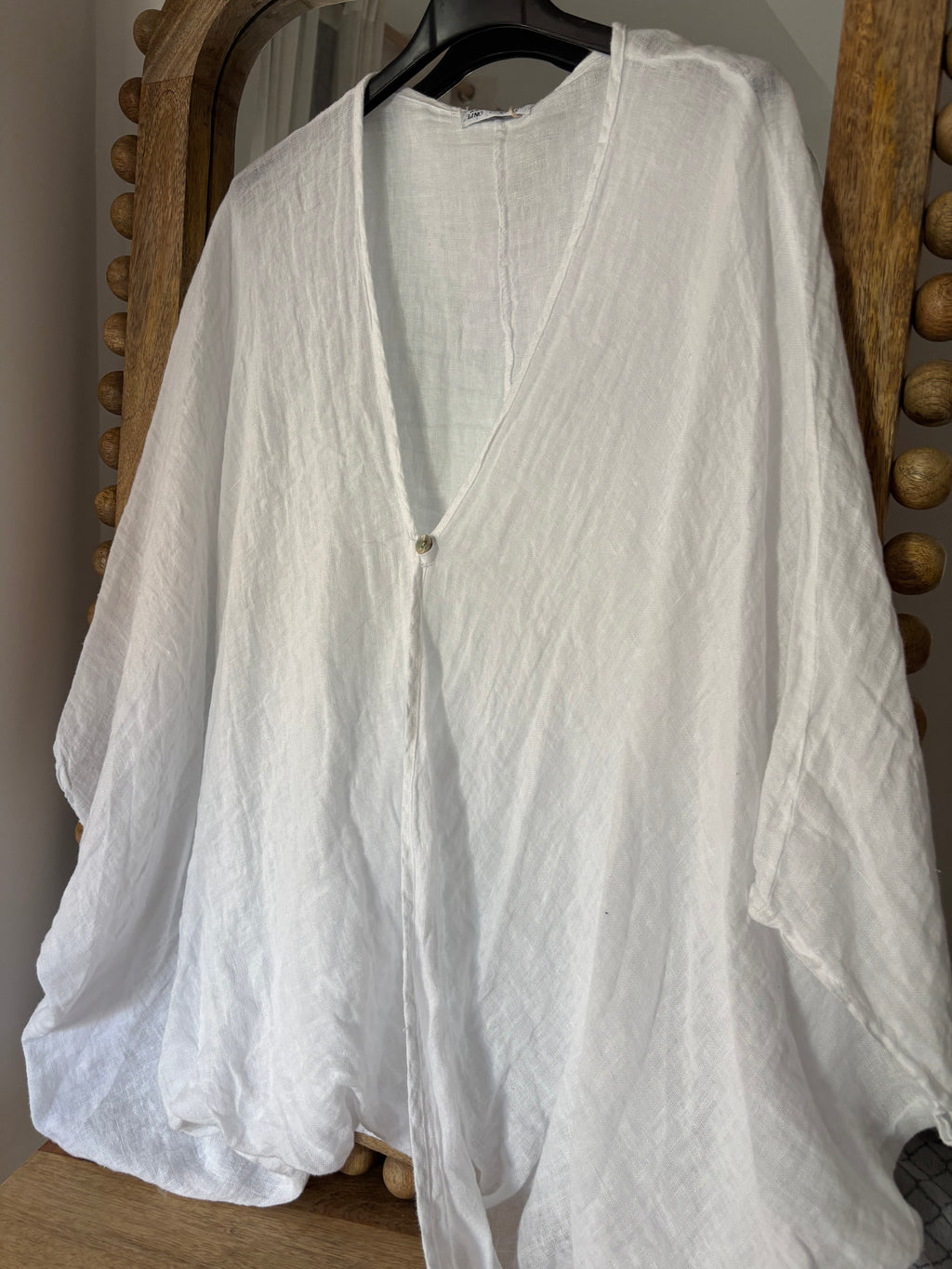 BLUSA DE LINO OVERSIZE BLANCA