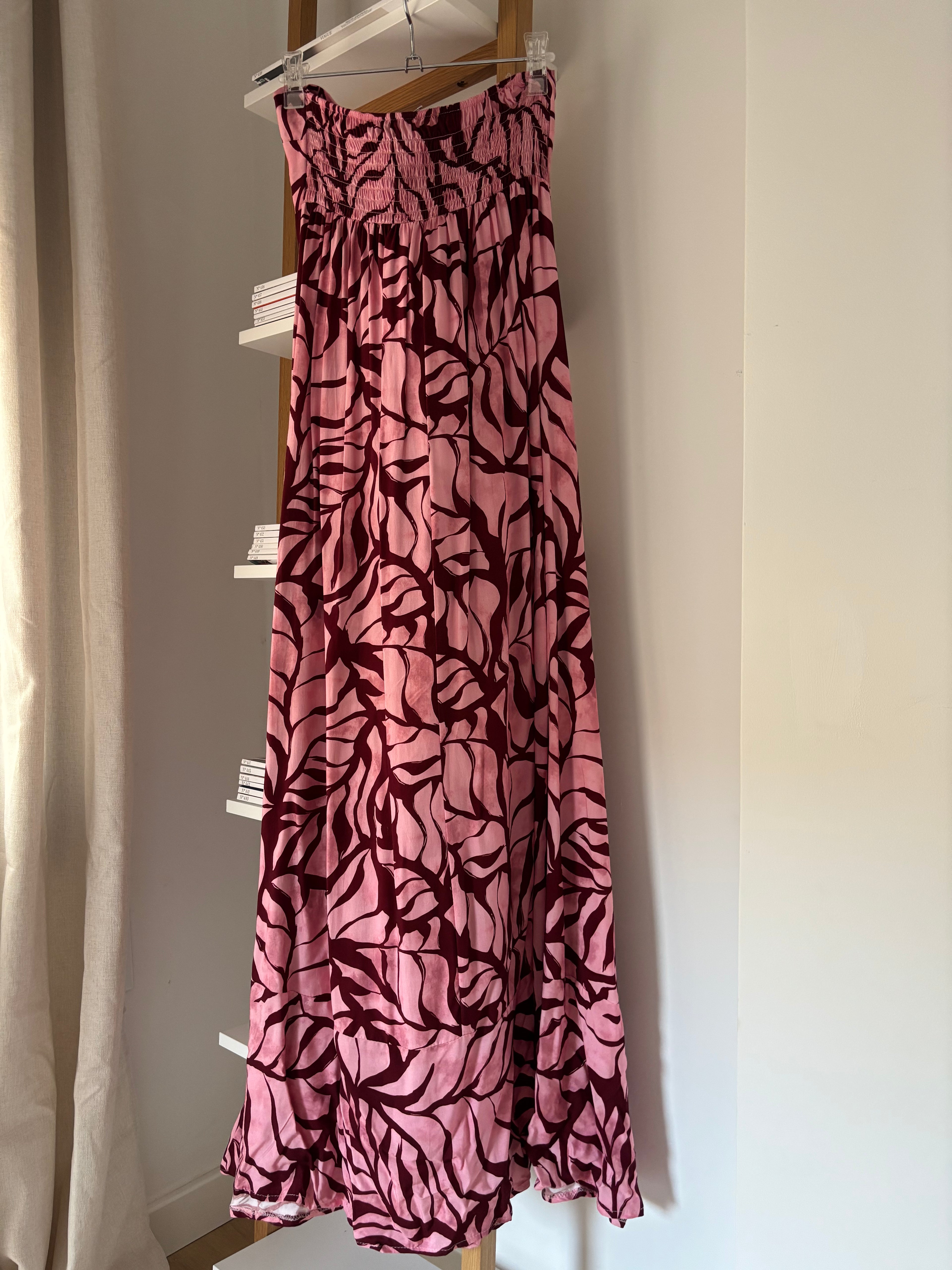 VESTIDO FUCSIA ESTAMPADO