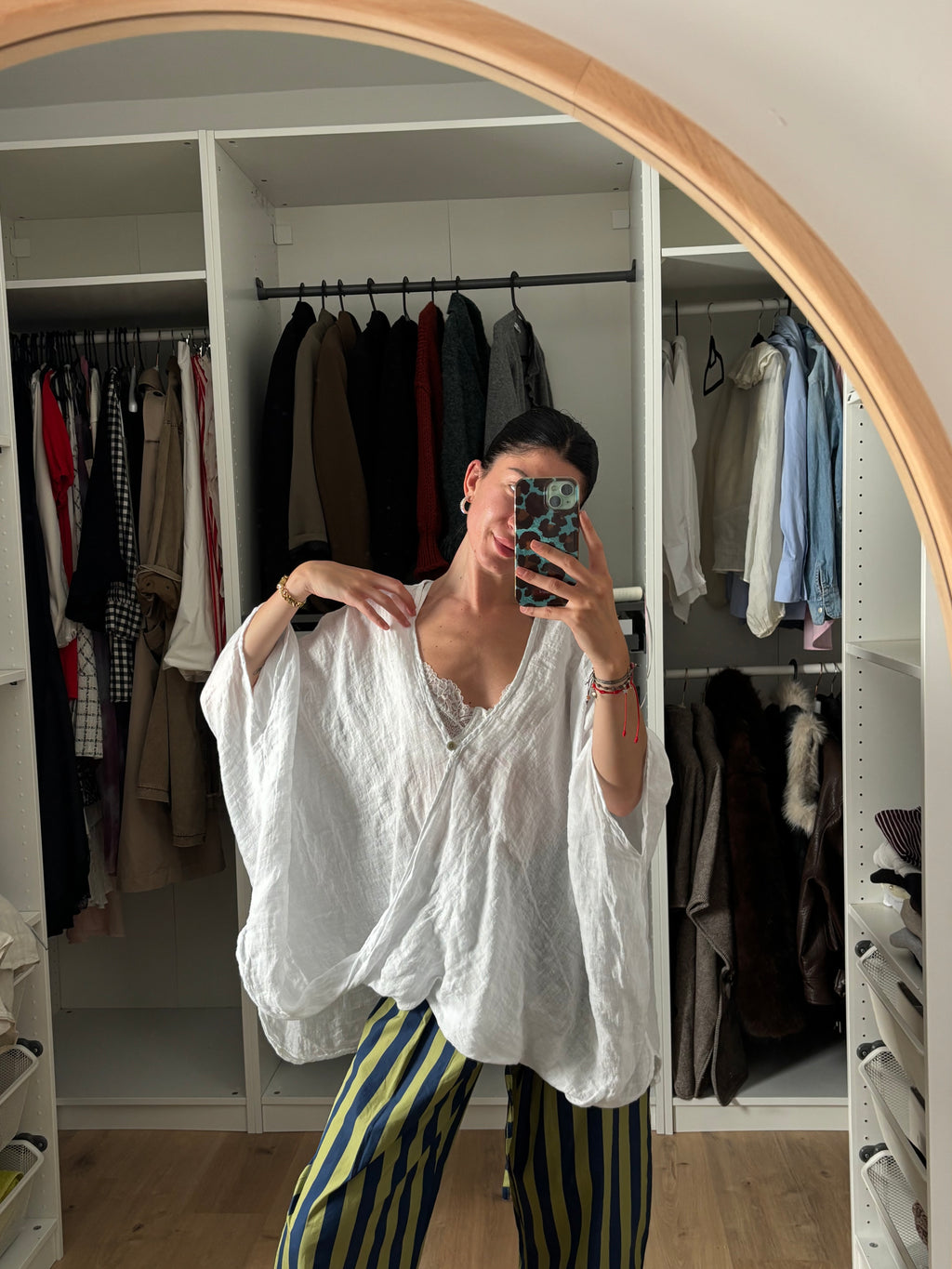 BLUSA DE LINO OVERSIZE BLANCA